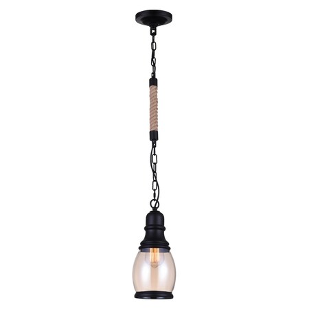 Cwi Lighting One Light Down Mini Pendant With Black Finish 9750P6-1-101